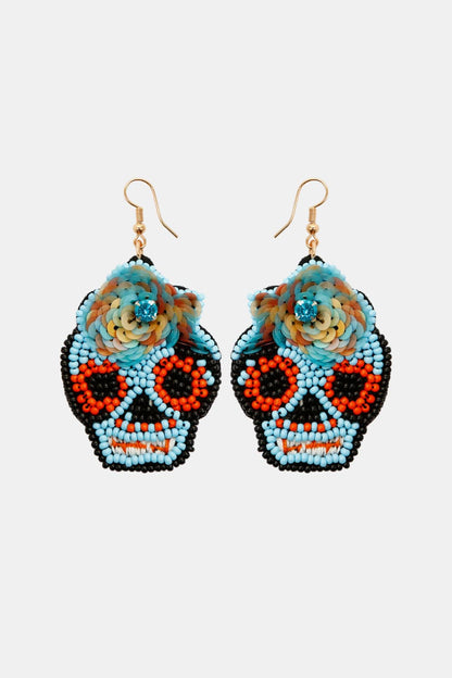 Copper Beaded Detail Dangle Earrings