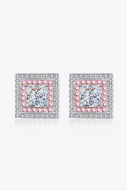 Moissanite Square Stud Earrings