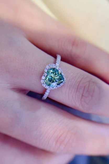 1 Carat Moissanite Heart Ring