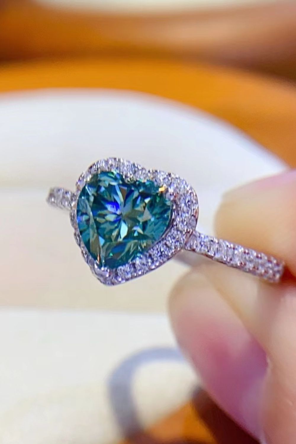 1 Carat Moissanite Heart Ring