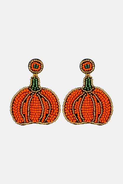 Beads Detail Pumpkin Shape Dangle Earring